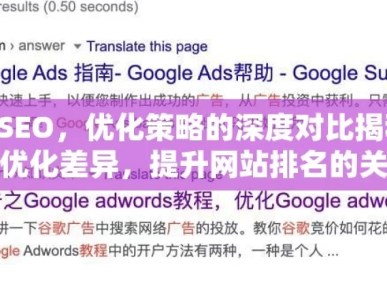 谷歌 SEO 与百度 SEO，优化策略的深度对比揭秘谷歌SEO与百度SEO的优化差异，提升网站排名的关键策略