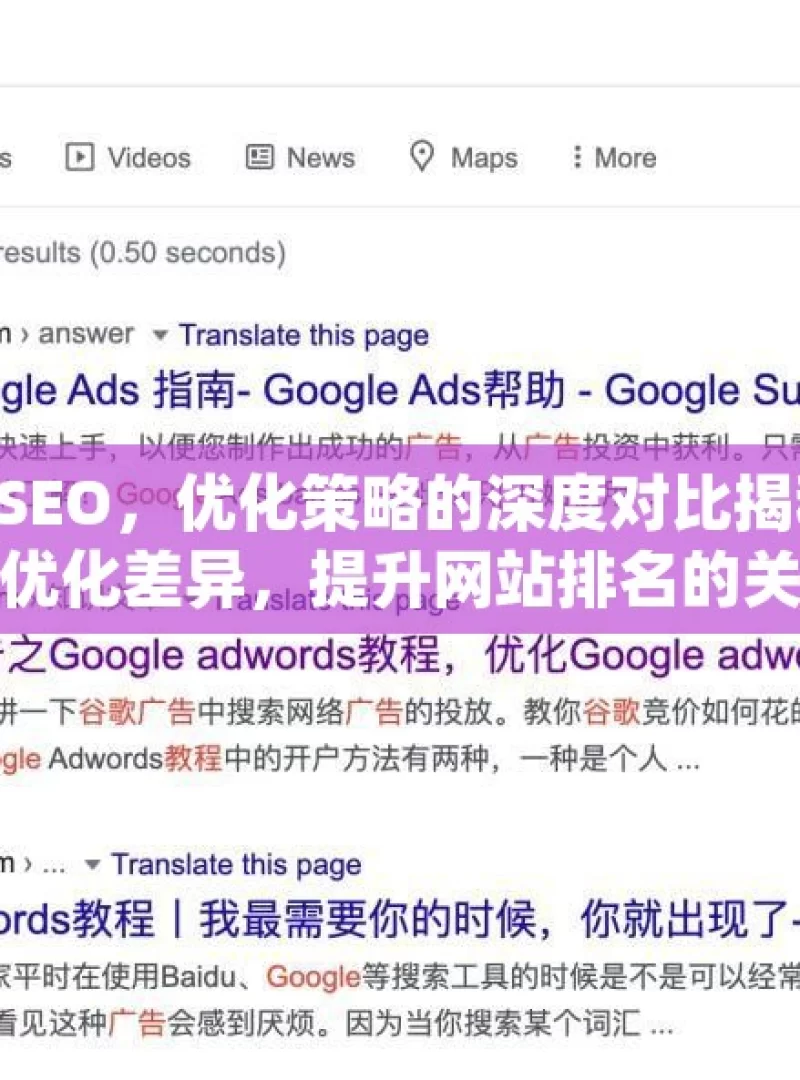 谷歌 SEO 与百度 SEO，优化策略的深度对比揭秘谷歌SEO与百度SEO的优化差异，提升网站排名的关键策略